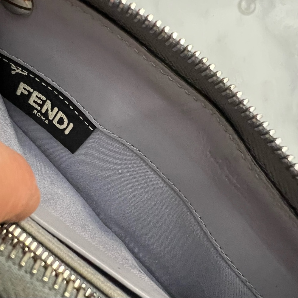 FENDI 
Vitello Liberty Studded Zip Around Wallet on chain woc - Picture 5 of 8